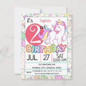 Unicorn 2e verjaardag kaart (Voorkant)