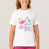 Unicorn 3 Magical Years Shirt (Voorkant)