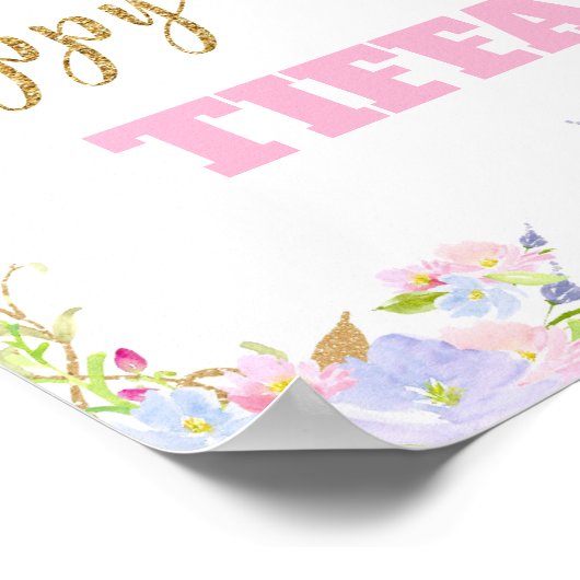 Unicorn 3rd Birthday Party Welcome Poster Sign (Hoek)