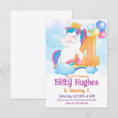 Unicorn 4e verjaardag Uitnodiging (Voorkant / Achterkant)