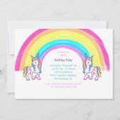 Unicorn 4th Birthday Party Invitation Kaart (Voorkant)