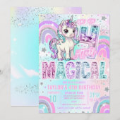 Unicorn 4th Birthday Un-fourgettable Magical Kaart (Voorkant / Achterkant)