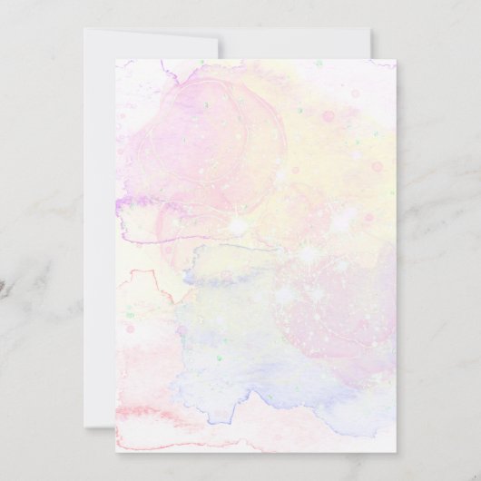 Unicorn 4th Birthday, Unicorn Party Kaart (Achterkant)