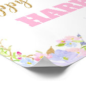 Unicorn 5th Birthday Party Welcome Poster Sign (Hoek)