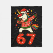 Unicorn 67 Meme Six Seven Funny Christmas  Fleece Deken (Voorkant)