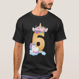 Unicorn 6e verjaardag cadeaus voor 6-jarig meisje t-shirt