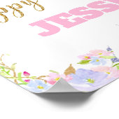 Unicorn 6th Birthday Party Welcome Poster Sign (Hoek)