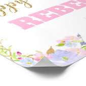 Unicorn 7th Birthday Party Welcome Poster Sign (Hoek)