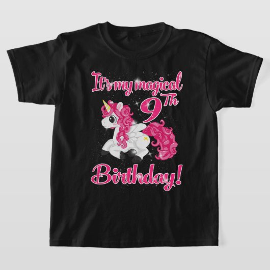 Unicorn 9e verjaardag Shirt Meisje 9 jaar oud (Laagn)