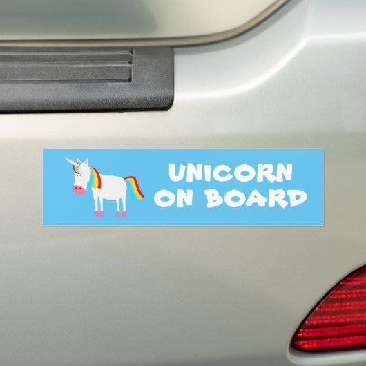 Unicorn aan boord bumpersticker (Op auto)