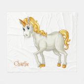 Unicorn aangepaste naam fleece dekens (Voorkant (Horizontaal))