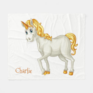 Unicorn aangepaste naam fleece dekens