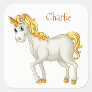Unicorn aangepaste naam stickers