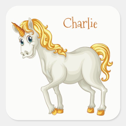 Unicorn aangepaste naam stickers (Voorkant)