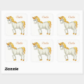 Unicorn aangepaste naam stickers (Vel)