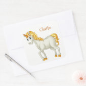 Unicorn aangepaste naam stickers (Envelop)