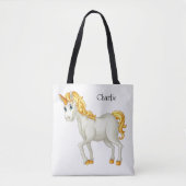 Unicorn aangepaste naamzakken tote bag (Voorkant)