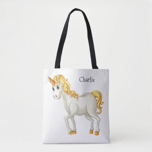 Unicorn aangepaste naamzakken tote bag (Voorkant)