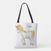 Unicorn aangepaste naamzakken tote bag (Achterkant)