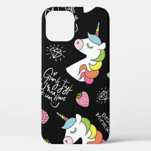 Unicorn, aardbei, ananas, ijsschets Case-Mate iPhone case