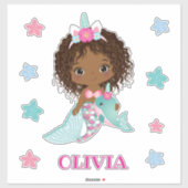 Unicorn African Mermaid Sticker (Vel)