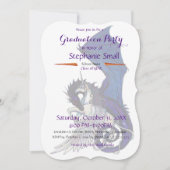 Unicorn Afstuderen Uitnodiging Paars Blue Dragon (Voorkant)