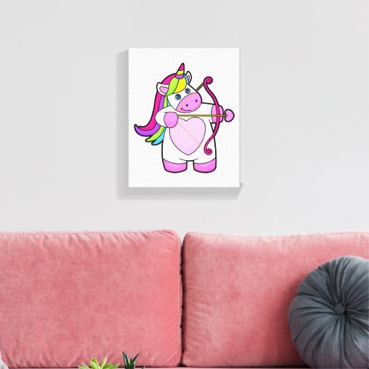 Unicorn als Archer met Bow en Pijl Canvas Afdruk (Insitu (Woonkamer))