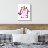 Unicorn als Archer met Bow en Pijl Canvas Afdruk (Insitu (Slaapkamer))
