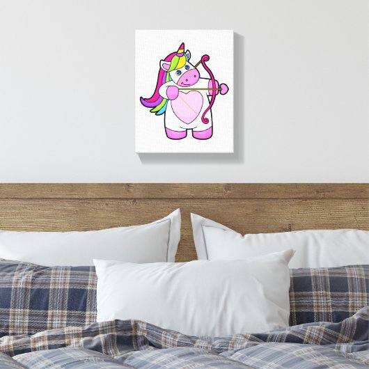 Unicorn als Archer met Bow en Pijl Canvas Afdruk (Insitu (Slaapkamer))