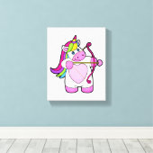 Unicorn als Archer met Bow en Pijl Canvas Afdruk (Insitu (Houten vloer))