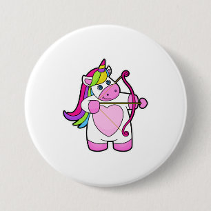 Unicorn als Archer met Bow en Pijl Ronde Button 7,6 Cm