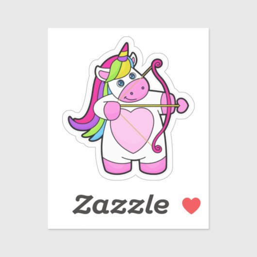 Unicorn als Archer met Bow en Pijl Sticker (Vel)