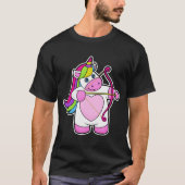 Unicorn als Archer met Bow en Pijl T-shirt (Voorkant)