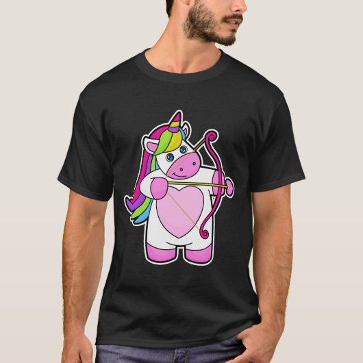 Unicorn als Archer met Bow en Pijl T-shirt (Voorkant)