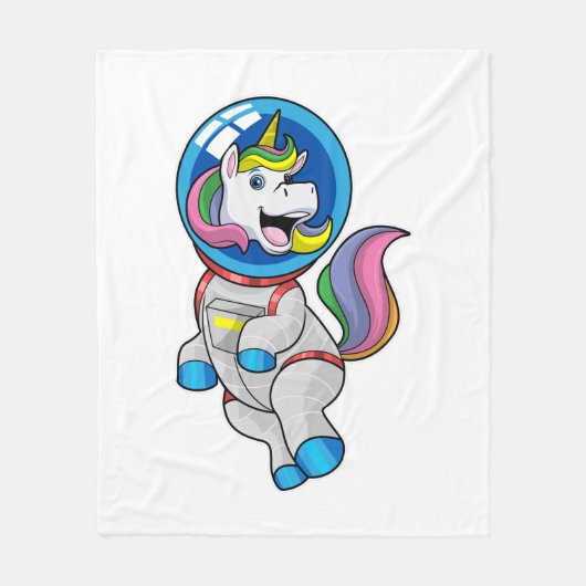 Unicorn als astronaut in de ruimte fleece deken (Voorkant)