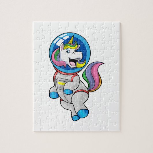 Unicorn als astronaut in de ruimte legpuzzel (Verticaal)
