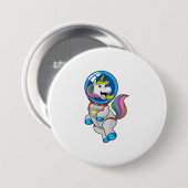 Unicorn als astronaut in de ruimte ronde button 7,6 cm (Voorkant /achterkant)