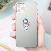 Unicorn als astronaut in de ruimte sticker (Telefoon)