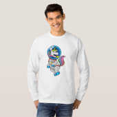 Unicorn als astronaut in de ruimte t-shirt (Voorkant volledig)