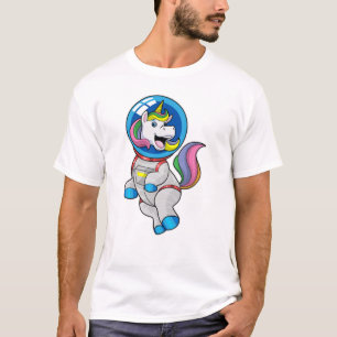 Unicorn als astronaut in de ruimte t-shirt