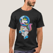 Unicorn als astronaut in de ruimte t-shirt (Voorkant)