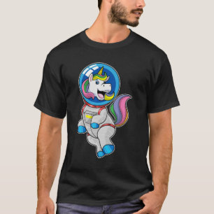 Unicorn als astronaut in de ruimte t-shirt