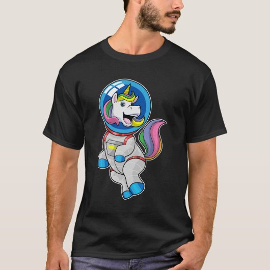 Unicorn als astronaut in de ruimte t-shirt (Voorkant)