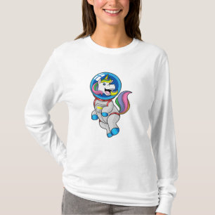 Unicorn als astronaut in de ruimte t-shirt