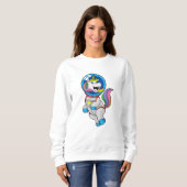 Unicorn als astronaut in de ruimte trui (Voorkant volledig)