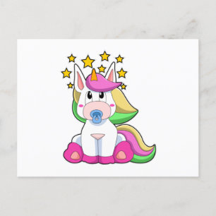 Unicorn als Baby met Pacifier Briefkaart