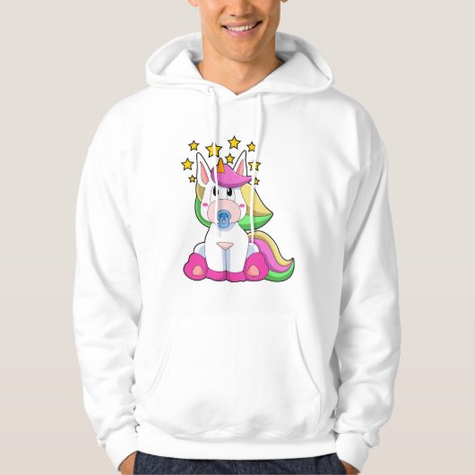 Unicorn als Baby met Pacifier Hoodie (Voorkant)