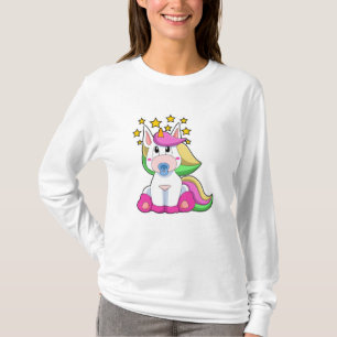 Unicorn als Baby met Pacifier T-shirt
