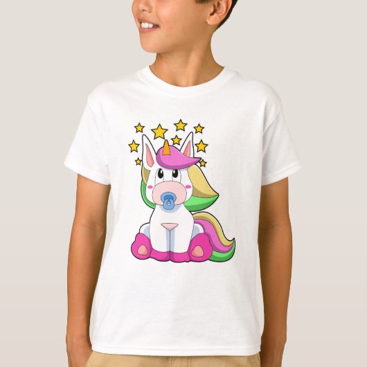 Unicorn als Baby met Pacifier T-shirt (Voorkant)