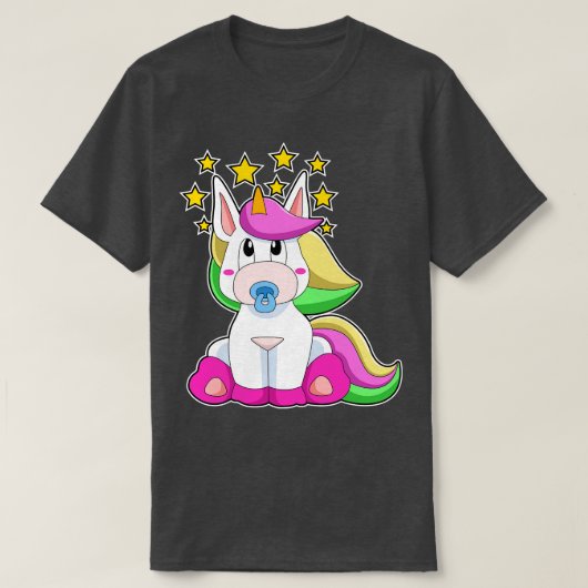 Unicorn als Baby met Pacifier T-shirt (Design voorkant)